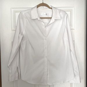 Crisp white button down shirt